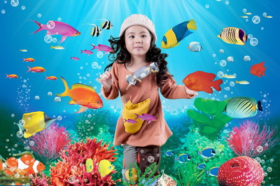 2016最新3D免抠图儿童模板{E222.海底世界}系列psd素材免费下载一(共15P)