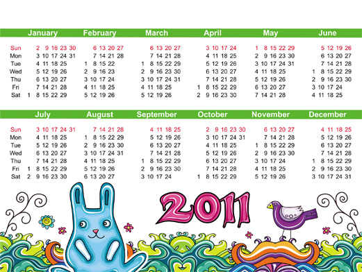 2011年手绘日历