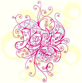love花纹矢量
