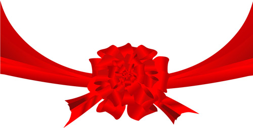 矢量红绸花