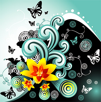 矢量潮流花纹