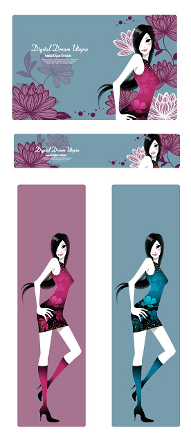 女性与花纹