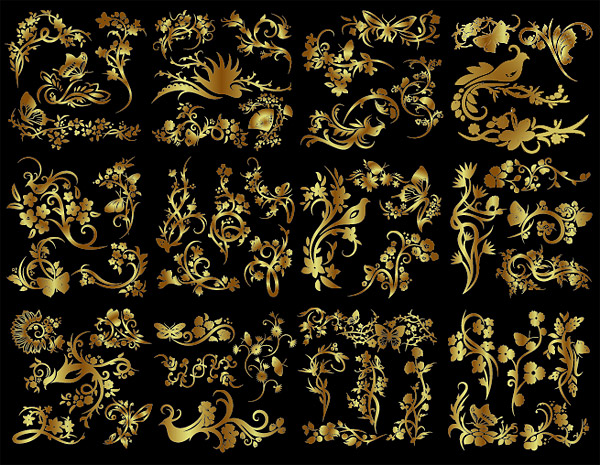 花鸟蝴蝶花纹