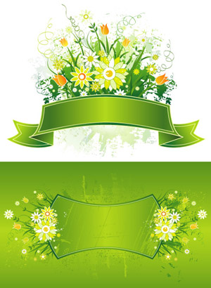 春季花纹banner