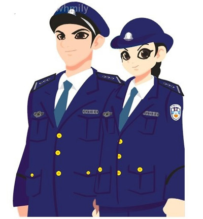 矢量卡通警察