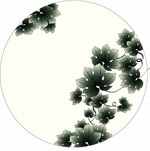 矢量植物水墨绿藤