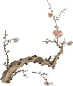 矢量植物水墨梅花