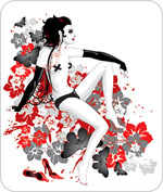 女性与潮流花纹3