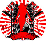 潮流音乐女性剪影