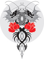 西方的龙与花卉元