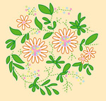 时尚卡通花卉元素