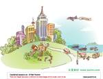 矢量漫画卡通场景_17