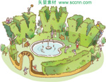 矢量漫画卡通场景_7