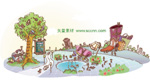 矢量漫画卡通场景_3