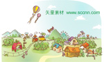 矢量漫画卡通场景_12
