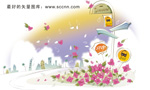 韩国矢量手绘风景插画_2