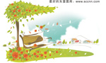 韩国矢量手绘风景插画_10