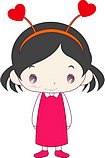 韩国小女孩矢量图_75