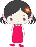 韩国小女孩矢量图_80