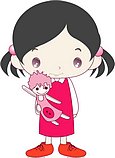 韩国小女孩矢量图_78