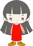 韩国小女孩矢量图_52