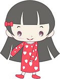 韩国小女孩矢量图_60