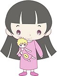 韩国小女孩矢量图_59