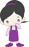 韩国小女孩矢量图_43