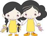 韩国小女孩矢量图_50