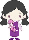 韩国小女孩矢量图_49