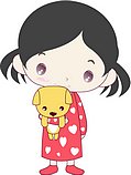 韩国小女孩矢量图_37