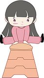 韩国小女孩矢量图_31