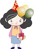 韩国小女孩矢量图_5