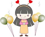 韩国小女孩矢量图_4