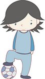 韩国小女孩矢量图_16