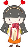 韩国小女孩矢量图_3