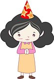 韩国小女孩矢量图_2