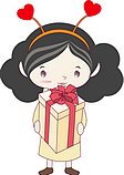 韩国小女孩矢量图_1