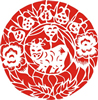 矢量剪纸图案-狗