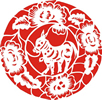 矢量剪纸图案-羊